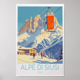 Alpe di Siusi Italien Reiseplakat - Landschaftlich Poster