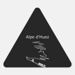 Alpe Huez in Frankreich Radfahrer Design Männer Dreieckiger Aufkleber