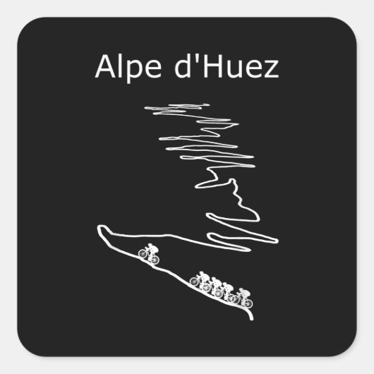 Alpe Huez in Frankreich Radfahrer Designer Männer Quadratischer Aufkleber (Vorderseite)