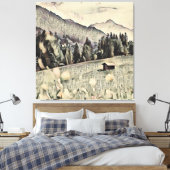 Alpen, Berge, Berghütte Leinwanddruck (Insitu (Schlafzimmer))