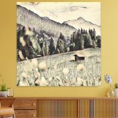 Alpen, Berge, Berghütte Leinwanddruck (Insitu (Wohnzimmer))