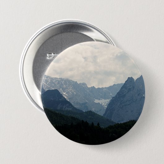 Alpen Berge Landschaftliches Foto Button (Vorne & Hinten)