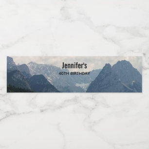 Alpen Berge Landschaftliches Foto Wasserflaschenetikett