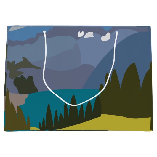 Alpen Bergsee Große Geschenktüte (Vorderseite)