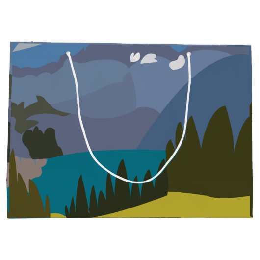 Alpen Bergsee Große Geschenktüte (Rückseite)