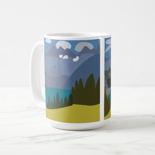 Alpen Bergsee Kaffeetasse (Vorderseite Links)