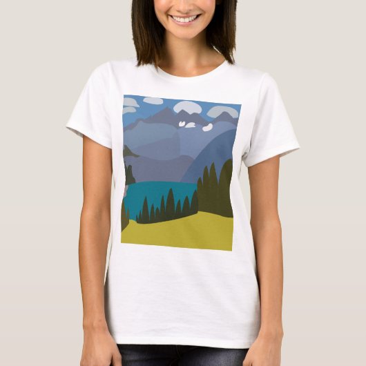 Alpen Bergsee Wandern T-Shirt (Vorderseite)