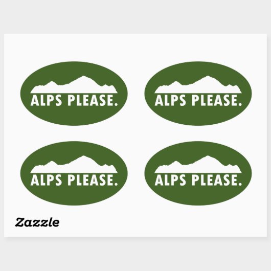 Alpen Bitte Ovaler Aufkleber (Blatt)
