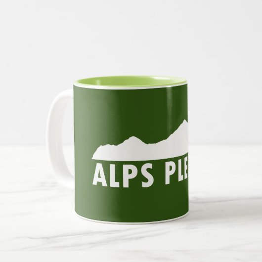 Alpen Bitte Zweifarbige Tasse (Vorderseite Links)
