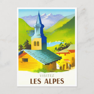 Alpen Frankreich Vintage-Reise Postkarte
