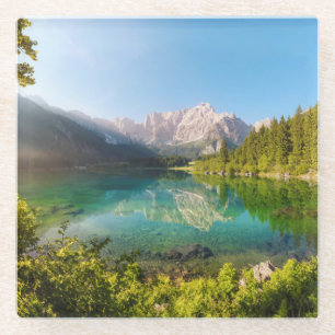 Alpen Lago di Fusine Juliaschen Glasuntersetzer