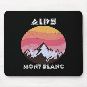 Alpen Retro Mont Blanc Bergsteigen Wandern Mousepad
