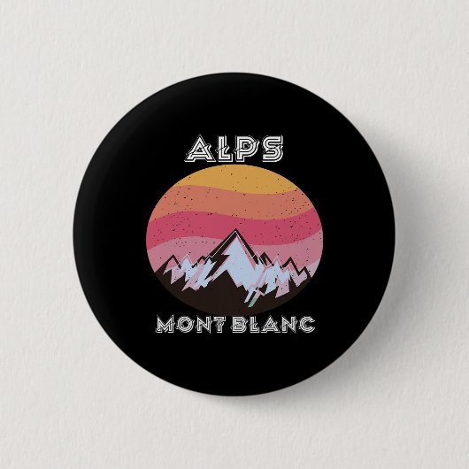 Alpen Retro Mont Blanc Klettern Bergwandern Button (Vorderseite)
