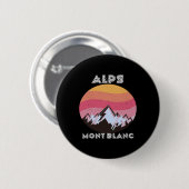 Alpen Retro Mont Blanc Klettern Bergwandern Button (Vorne & Hinten)