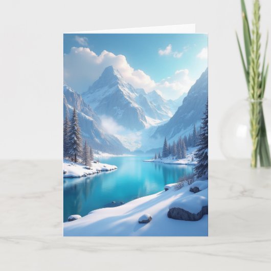 Alpen-Schnee-Weihnachtskarte Karte (Vorderseite)
