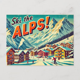 Alpen Ski Postkarte