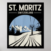 Alpen Skifahren Schnee Urlaub St Moritz Poster (Vorne)