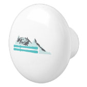 Alpen Skifahren Wintersport Bergsee-Zauber Keramikknauf (Rechts)