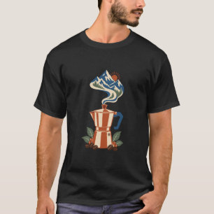 Alpen-Sonnenaufgang Moka Pot Grafik T-Shirt