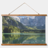 Alpen Türkis Wasser Schöne Bergsee Wandteppich Mit Holzrahmen (Vorne)