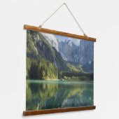 Alpen Türkis Wasser Schöne Bergsee Wandteppich Mit Holzrahmen (Gewinkelt)