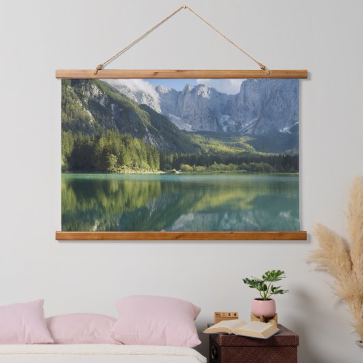 Alpen Türkis Wasser Schöne Bergsee Wandteppich Mit Holzrahmen (Schlafzimmer)