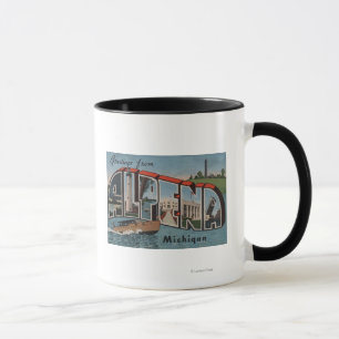 Alpena, Michigan - große Buchstabe-Szenen Tasse