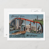 Alpena, Michigan - Große Buchstabenszenen Postkarte (Vorne/Hinten)