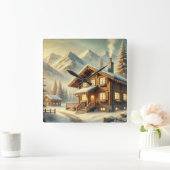 Alpenarm Quadratische Wanduhr (Zuhause)