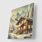 Alpenarm Quadratische Wanduhr (Winkel)