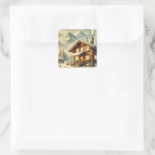 Alpenarm Quadratischer Aufkleber (Tasche)
