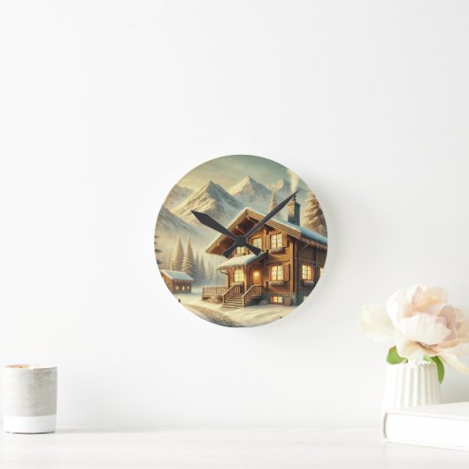 Alpenarm Runde Wanduhr (Zuhause)