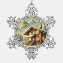 Alpenarm Schneeflocken Zinn-Ornament