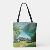 "Alpenblicke auf den Weg" Tasche (Rückseite)