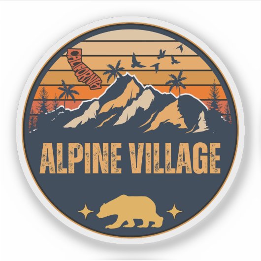 Alpendorf, Kalifornien Aufkleber (Vorderseite)
