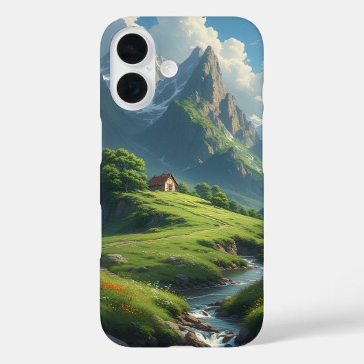 Alpenfluss-Hütte Case-Mate iPhone Hülle (Rückseite)