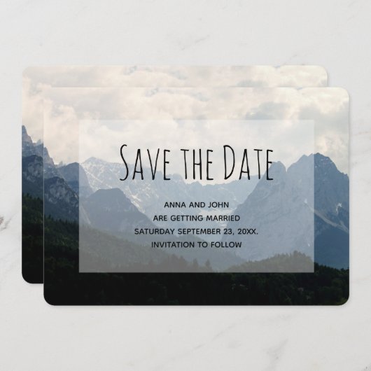 Alpengebirge Foto Alp Locarno Save The Date (Vorne/Hinten)