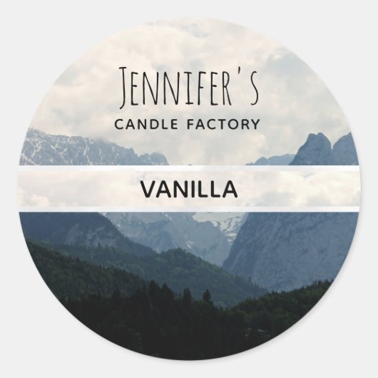 Alpengebirge Foto Candle oder Seife Runder Aufkleber (Vorderseite)