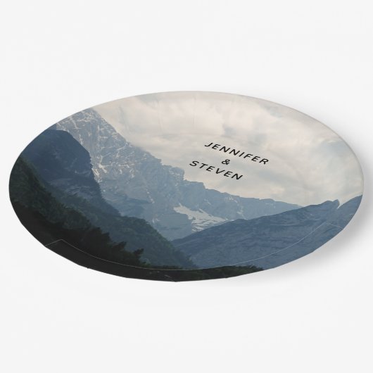 Alpengebirge Foto Locarno Pappteller (Schrägansicht)