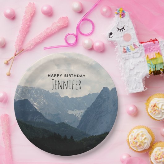 Alpengebirge Foto Naturerlebnis Pappteller (Party)