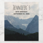 Alpengebirge Foto Naturschutz Land Geburtstag gewi Weinetikett (Einzelnes Label)