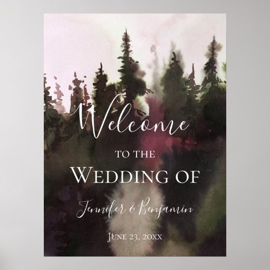 Alpengebirge Willkommen bei unserer Hochzeit | Poster (Vorne)