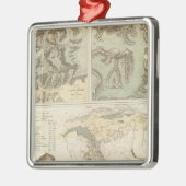 Alpengletschersysteme Silbernes Ornament (Links)