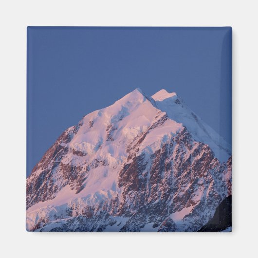 Alpenglow am Aoraki Monte Cook, Mackenzie 2 Magnet (Vorne)