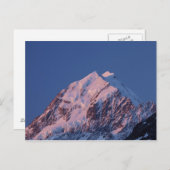 Alpenglow auf dem Aoraki Mount Cook, Mackenzie 2 Postkarte (Vorne/Hinten)