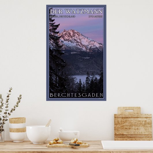 Alpenglow auf Der Watzmann Poster (Küche)