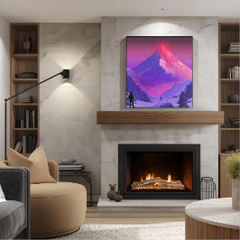 Alpenglow Everest RISE Minimalistisch Motivierend Leinwanddruck