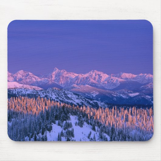 Alpenglow trifft die Gipfel des Gletschers Mousepad (Vorne)