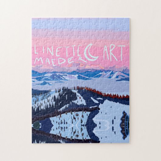 Alpenglow Winter Ski Snowboard Puzzle (Vertikal)