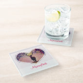 Alpenglück Hirsch Glasuntersetzer (Schrägansicht)